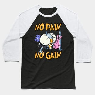 Egg-cel in the Gym: No Pain, No Gain, All Laughs Baseball T-Shirt